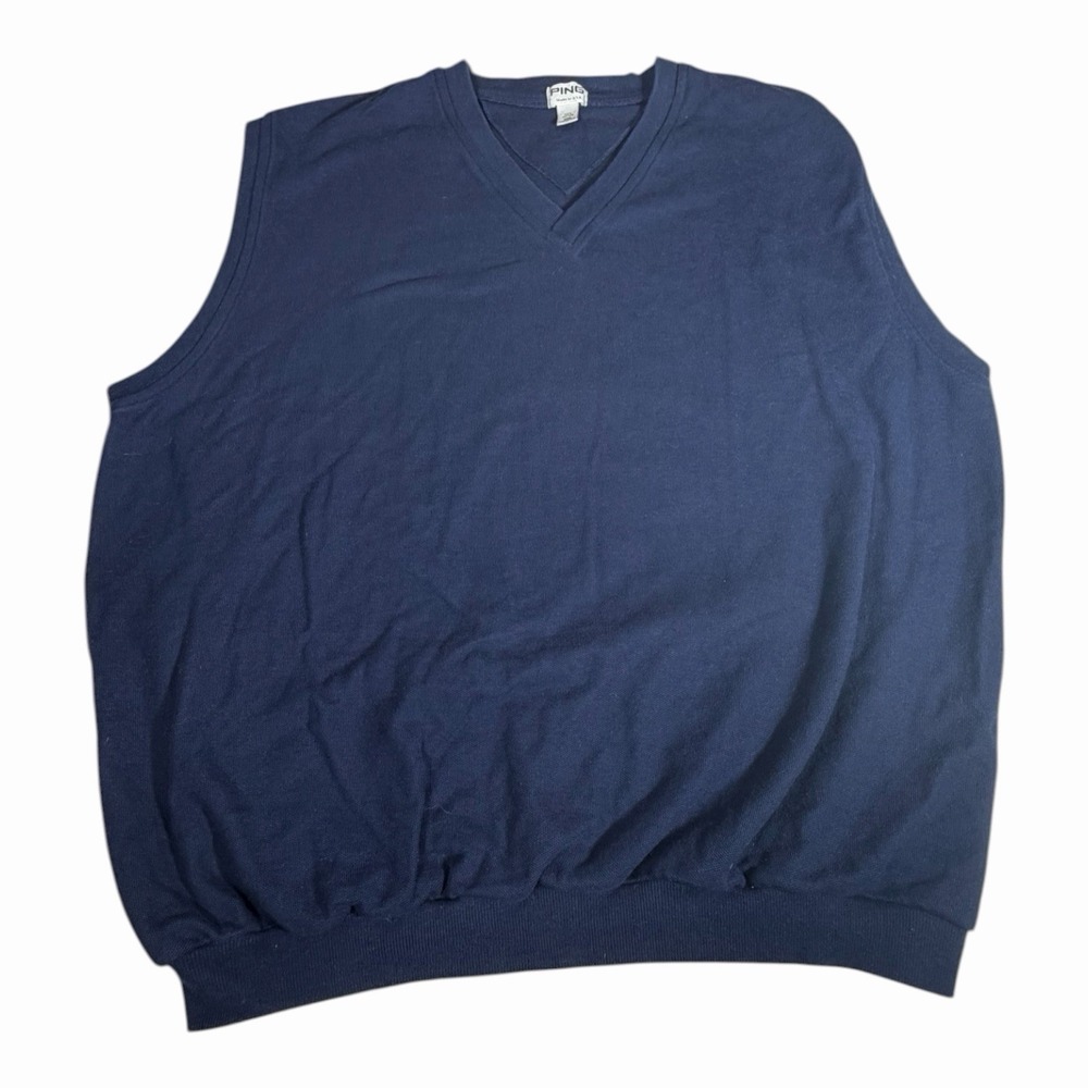 Ping 100% Cotton Pullover Vest 2XL Blue MADE IN USA